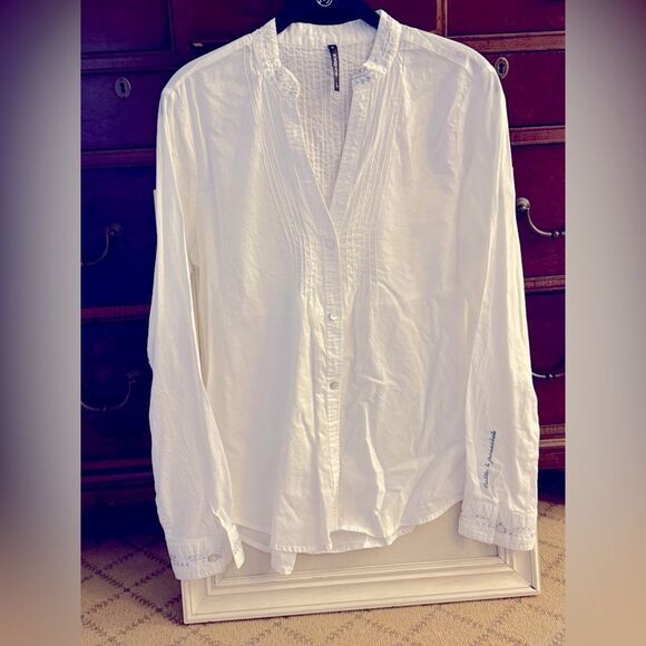 Alp and Rock long sleeve white button down shirt embroidery details NWOT L - Picture 1 of 14